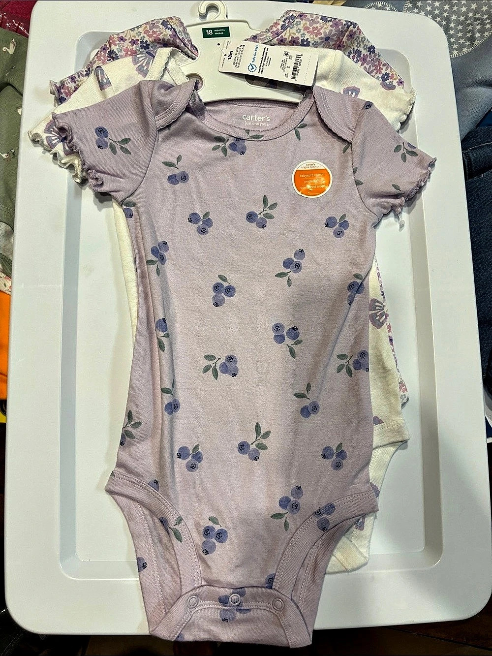 Carter's Floral Bodysuit Set Girls 18M NWT